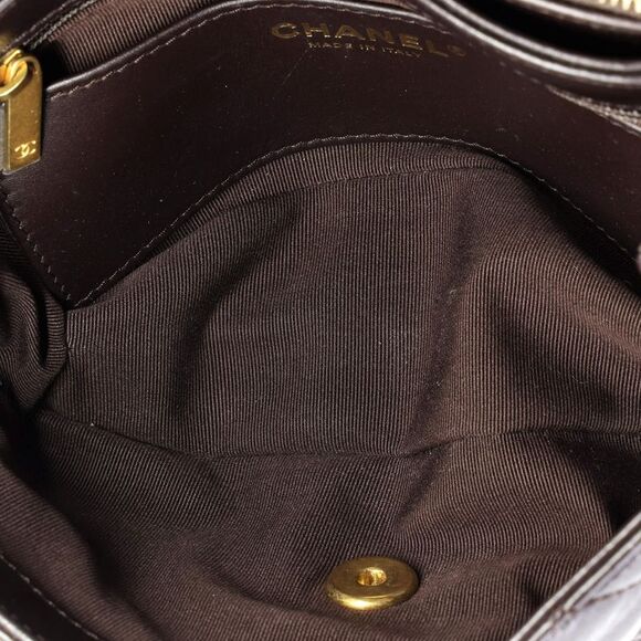 Chanel All Slide Long Flap Bag Quilted Lambskin Small Brown - Picture 5 of 7